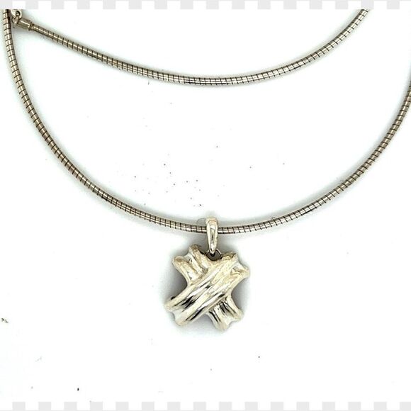Tiffany & Co Estate X Signature Necklace 16" Sterling Silver TIF298 - Picture 1 of 7
